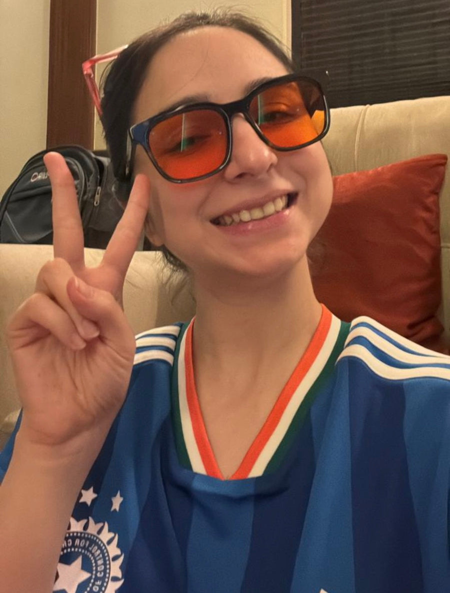 Urvazi Kotwal wearing Post Seven glasses